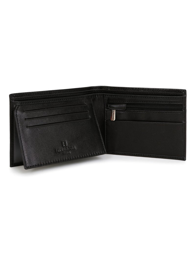 Portafoglio italiano - 2 scomparti - pelle soft hexagona Nero - Kiabi