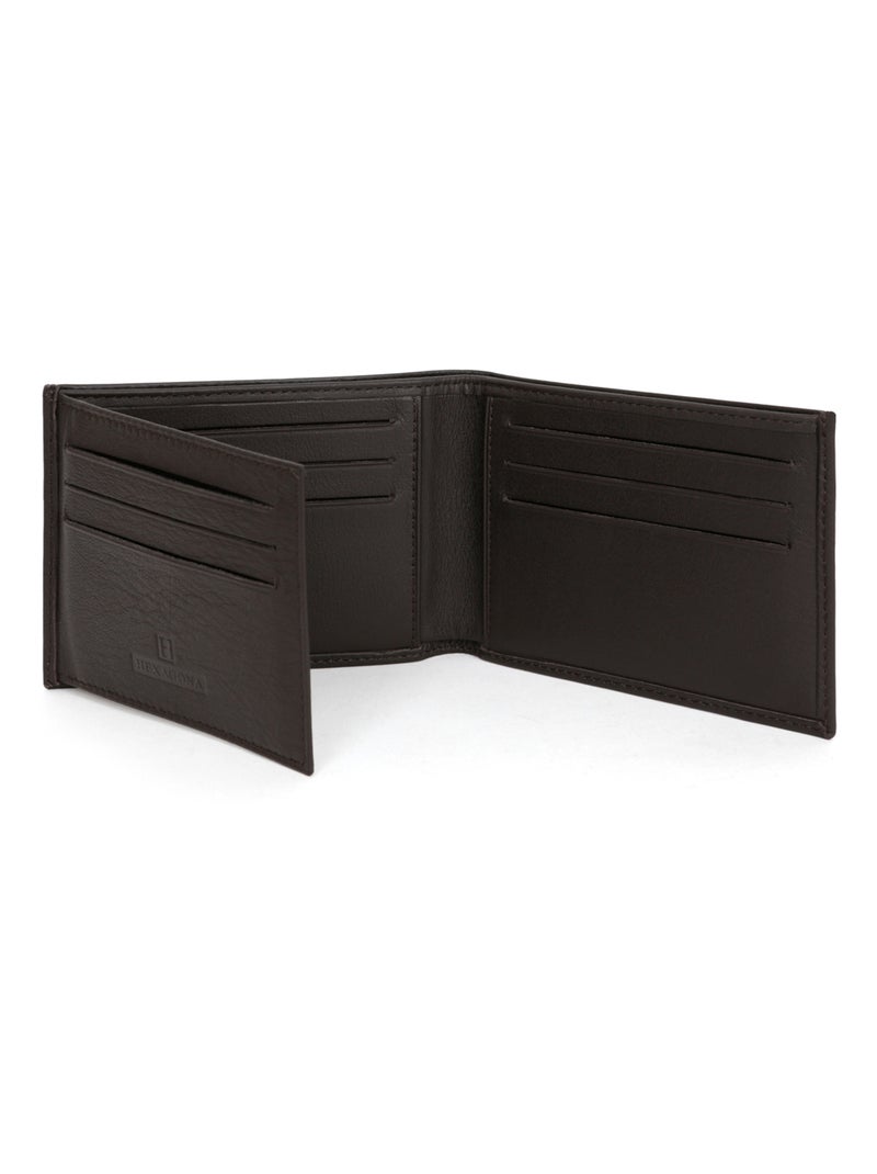 Portafoglio italiano - 2 scomparti - Pelle SOFT Marrone - Kiabi
