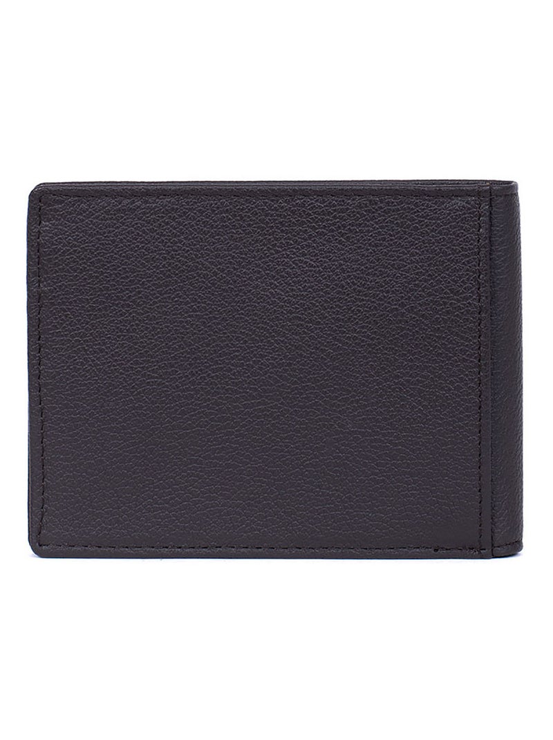 Portafoglio italiano - 2 scomparti - stop rfid - pelle confort hexagona Marrone scuro - Kiabi