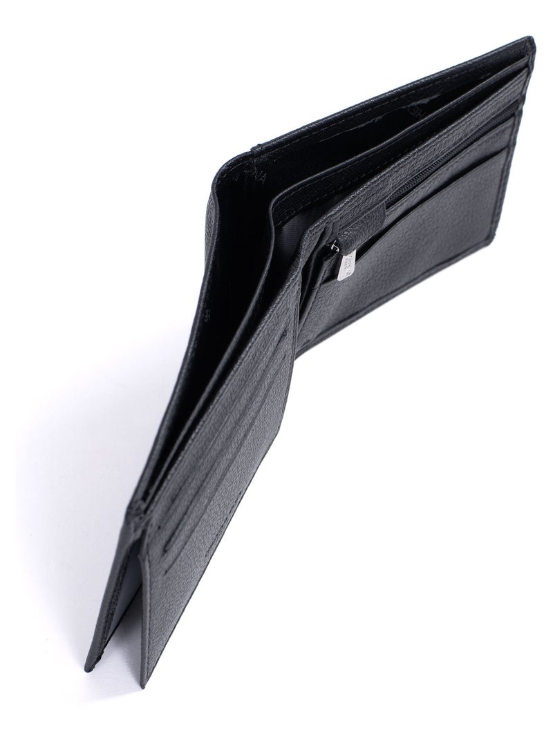 Portafoglio italiano - 2 scomparti - stop rfid - pelle confort hexagona Nero - Kiabi