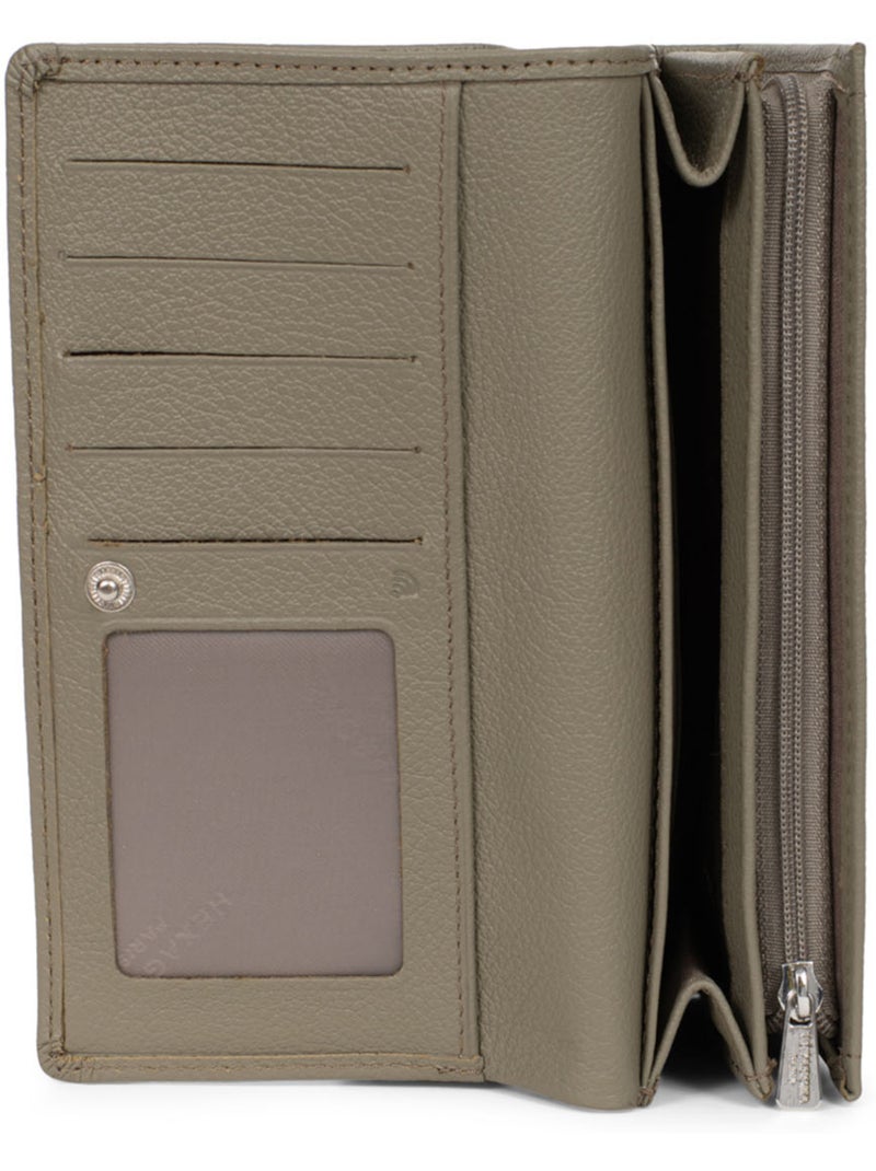 Portafoglio lungo - 1 scomparto - Stop RFID - Pelle MIRABELLE Verde oliva - Kiabi