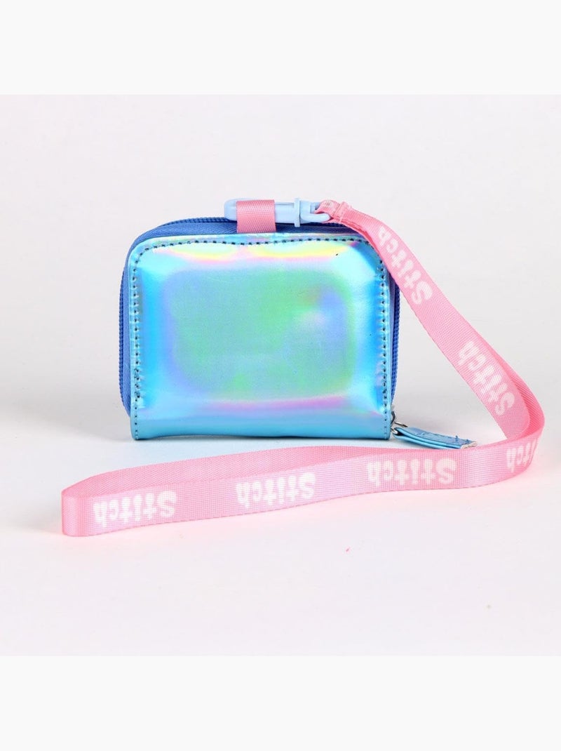 Portamonete Stitch Disney - Iridescente Blu Argentato - Kiabi