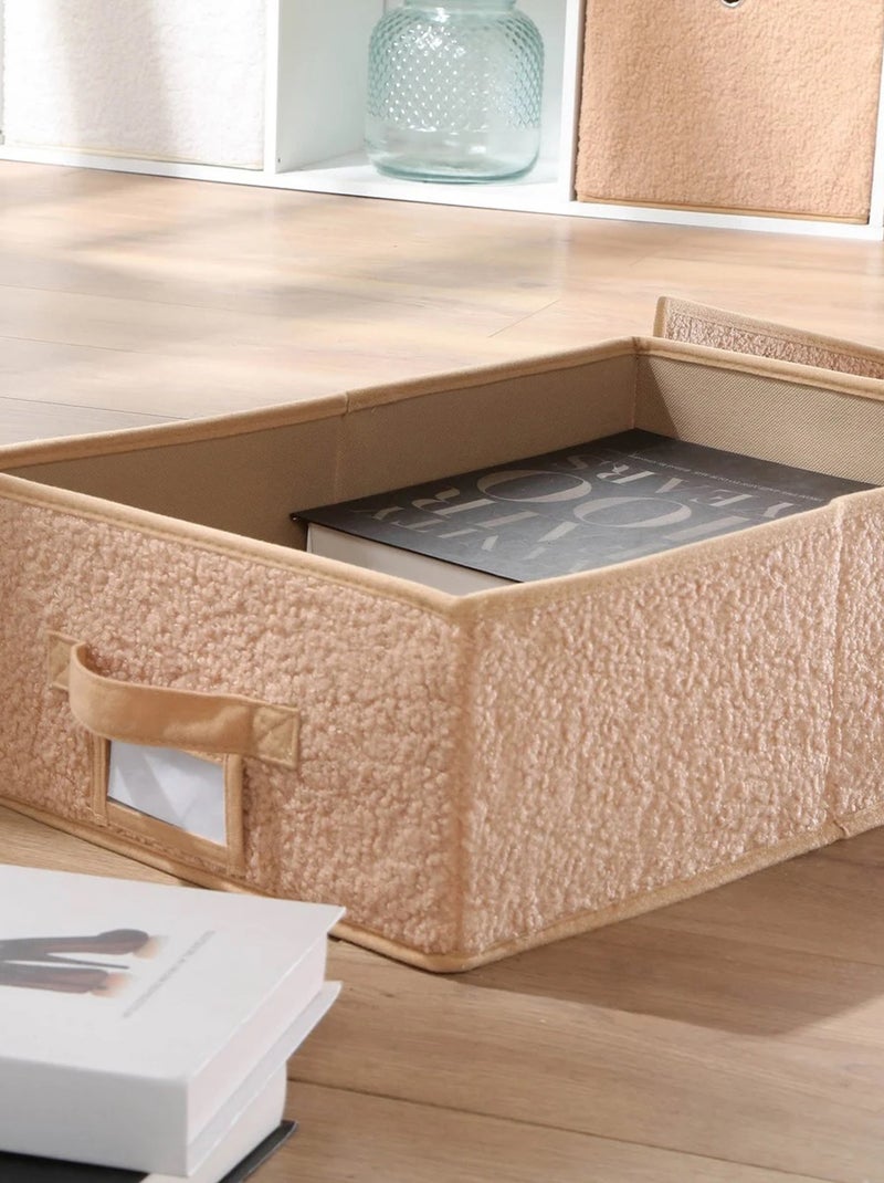 Portaoggetti con coperchio in maglia bouclé BEIGE - Kiabi