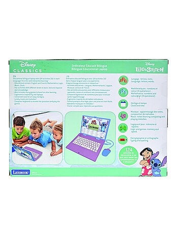 Portatile didattico parlante bilingue Stitch 124 attività in francese e inglese