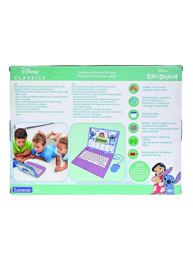 Portatile didattico parlante bilingue Stitch 124 attività in francese e inglese Viola - Kiabi