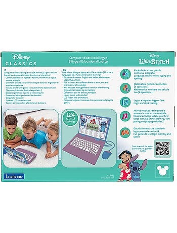 Portatile didattico parlante bilingue Stitch 124 attività in inglese e italiano
