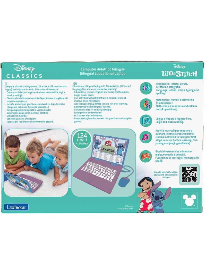 Portatile didattico parlante bilingue Stitch 124 attività in inglese e italiano Viola - Kiabi
