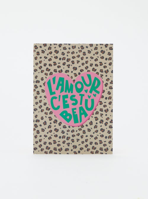 Poster 'L'amour c'est beau' 13 x 18 cm - Kiabi Home - Kiabi