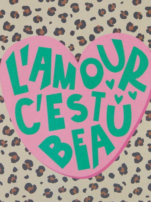 Poster 'L'amour c'est beau' 13 x 18 cm - Kiabi Home - Kiabi