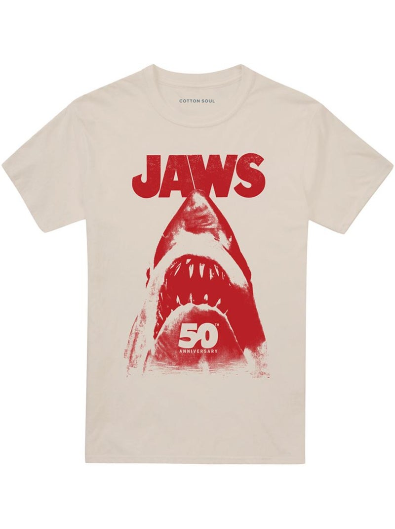 Poster maglietta 50° squalo adulto unisex - jaws Beige - Kiabi