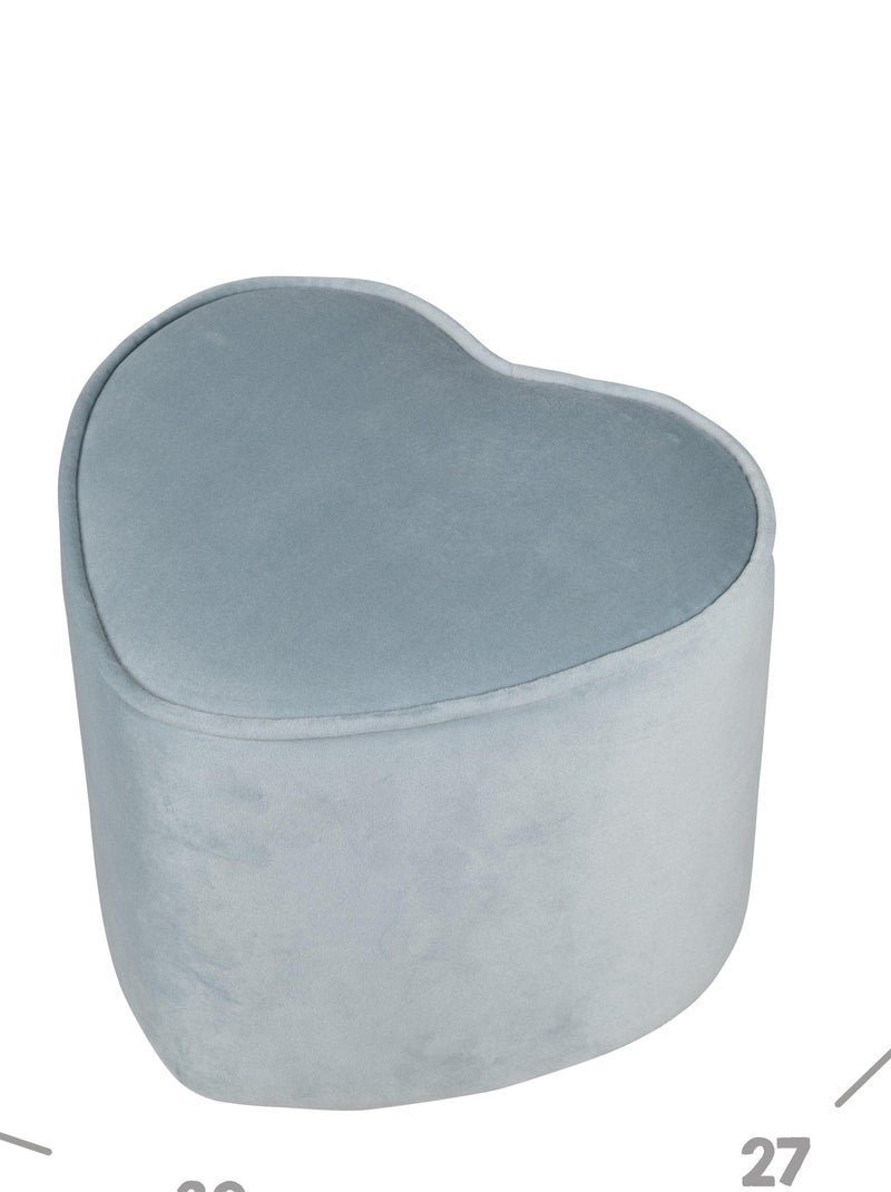 Pouf a cuore in velluto morbido per bambini – ROBA "Lil Sofa" Blu chiaro - Kiabi