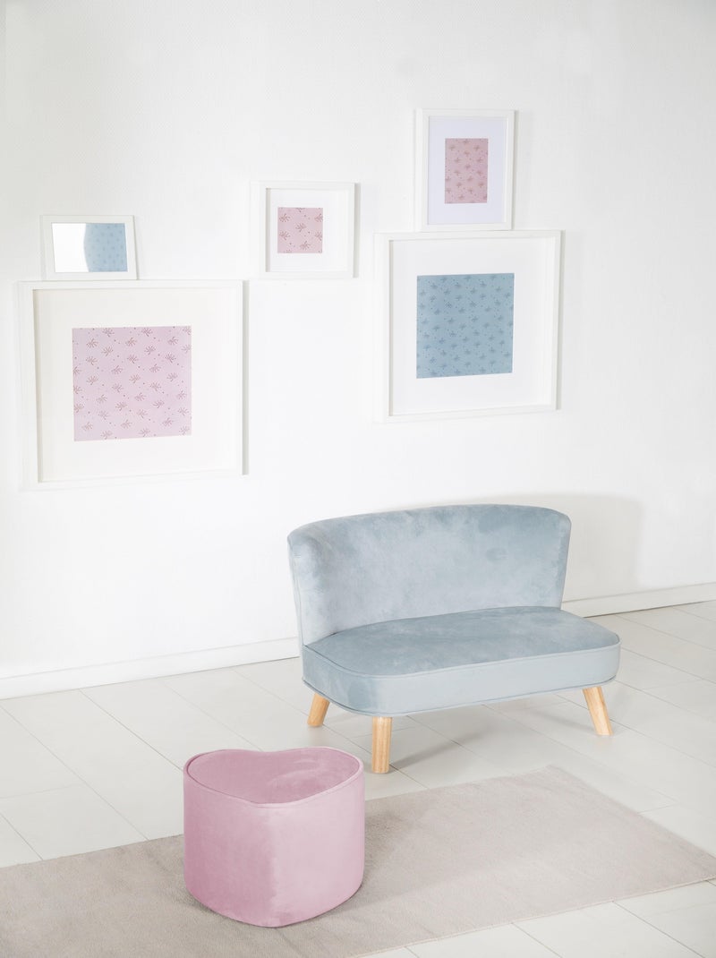 Pouf a cuore in velluto morbido per bambini – ROBA "Lil Sofa" Rosa - Kiabi