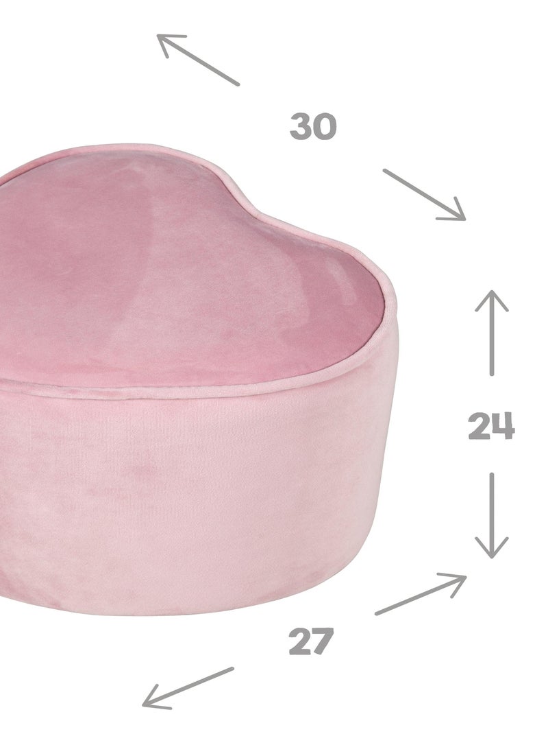 Pouf a cuore in velluto morbido per bambini – ROBA "Lil Sofa" Rosa - Kiabi