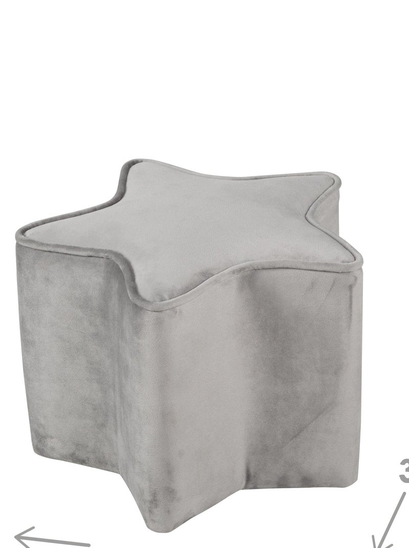 Pouf a stella in velluto morbido per bambini – ROBA "Lil Sofa" Grigio - Kiabi