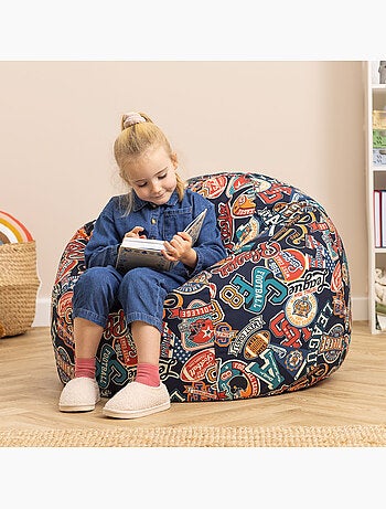 Pouf classico grande per bambini da interno ed esterno con stampa divertente - icon