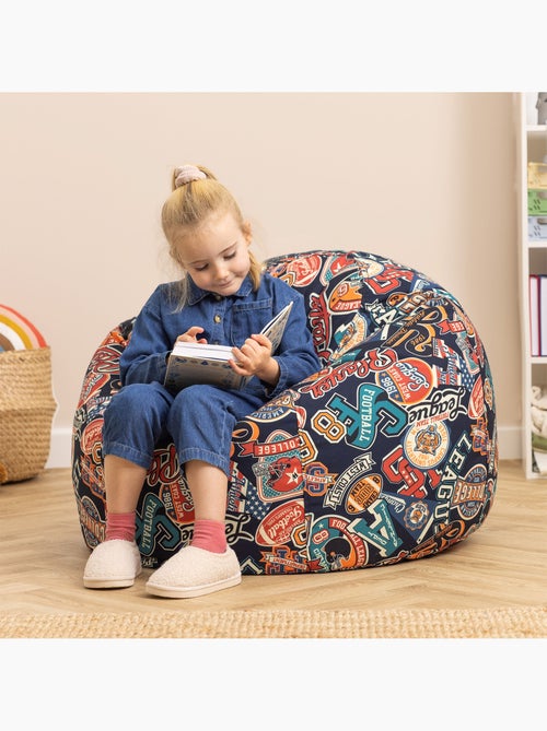 Pouf classico grande per bambini da interno ed esterno con stampa divertente - icon - Kiabi