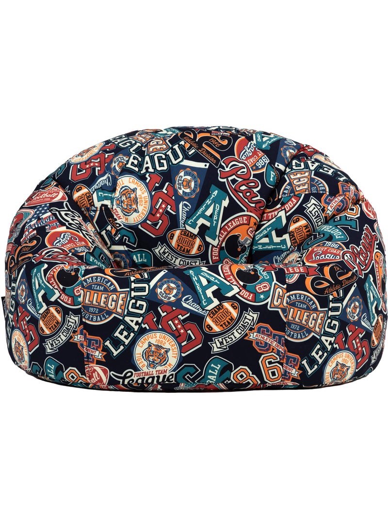 Pouf classico grande per bambini da interno ed esterno con stampa divertente - icon Nero Multicolore - Kiabi