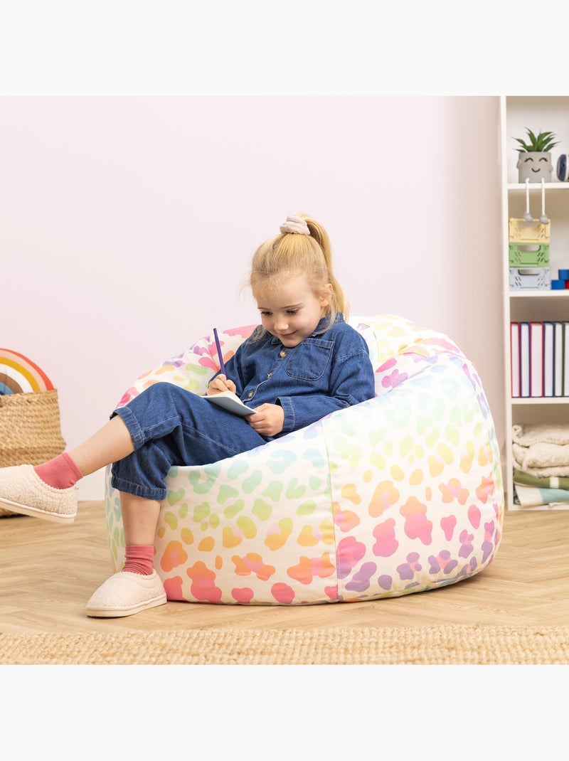 Pouf classico grande per bambini da interno ed esterno con stampa divertente - icon Viola/Rosa - Kiabi