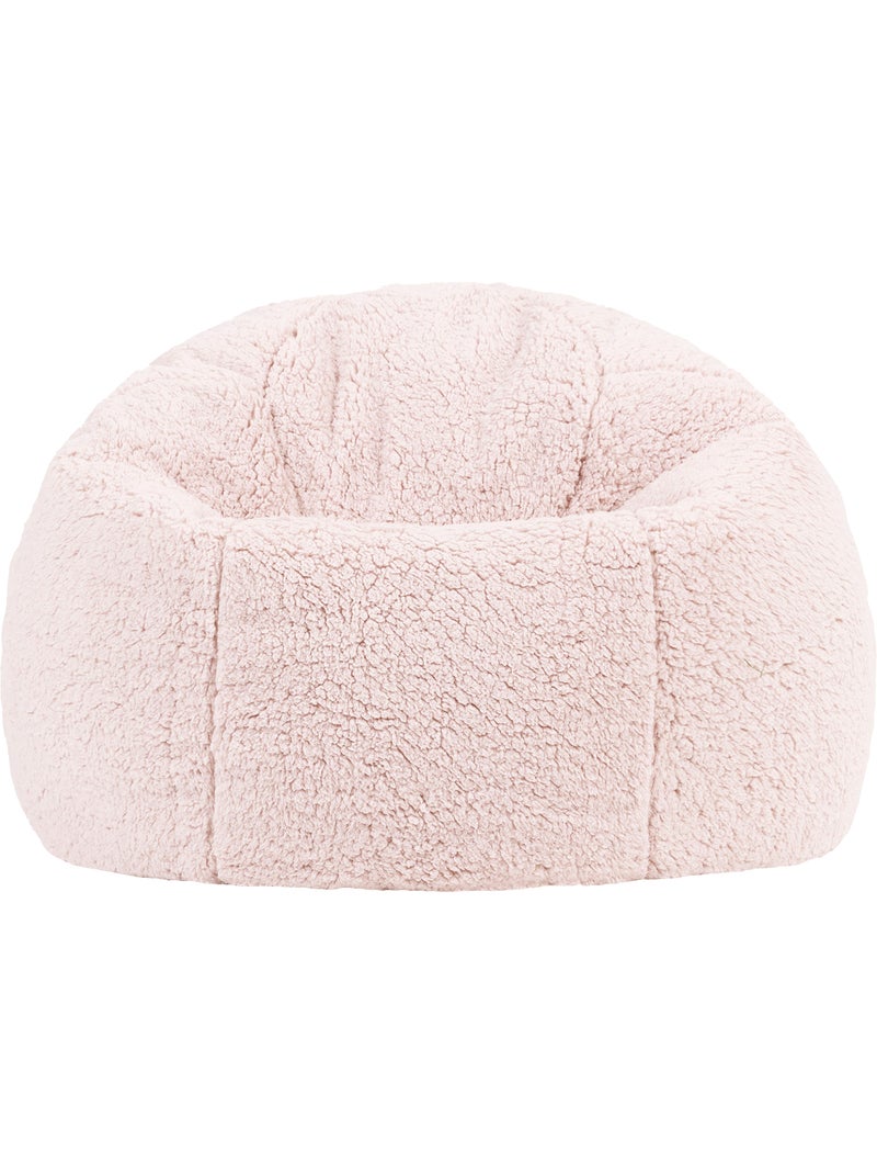 Pouf classico grande per bambini in morbido tessuto effetto peluche -icon Rosa chiaro - Kiabi