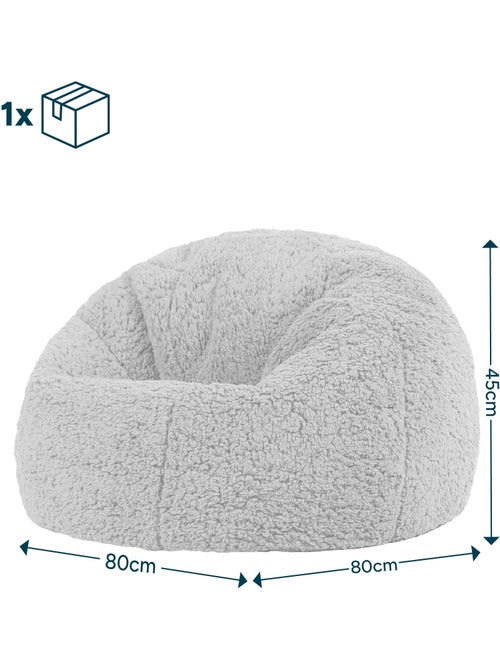 Pouf classico grande per bambini in morbido tessuto effetto peluche -icon - Kiabi