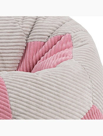 Pouf classico grande per bambini in velluto a coste con stampa calcio - icon