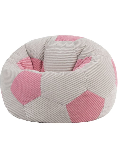 Pouf classico grande per bambini in velluto a coste con stampa calcio - icon - Kiabi