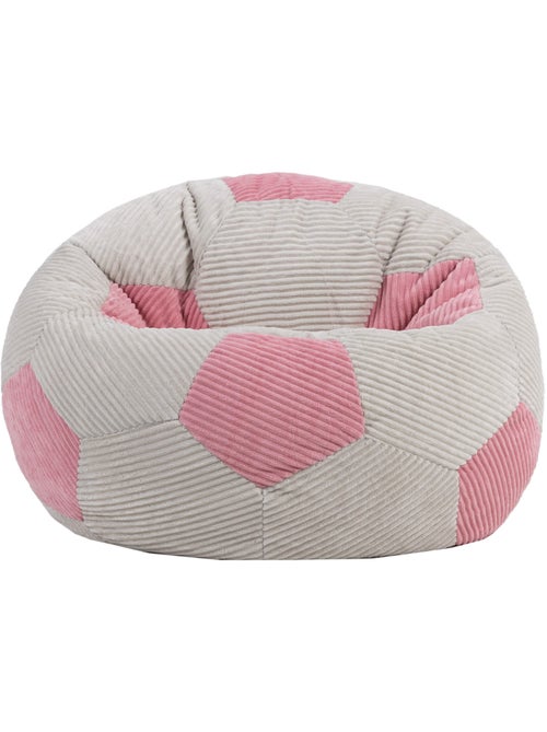 Pouf classico grande per bambini in velluto a coste con stampa calcio - icon - Kiabi