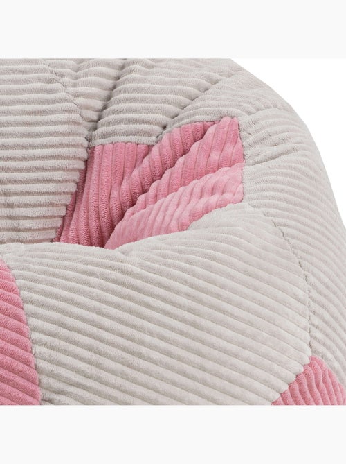 Pouf classico grande per bambini in velluto a coste con stampa calcio - icon - Kiabi