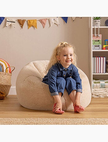 Pouf classico per bambini in pelliccia sintetica - icon