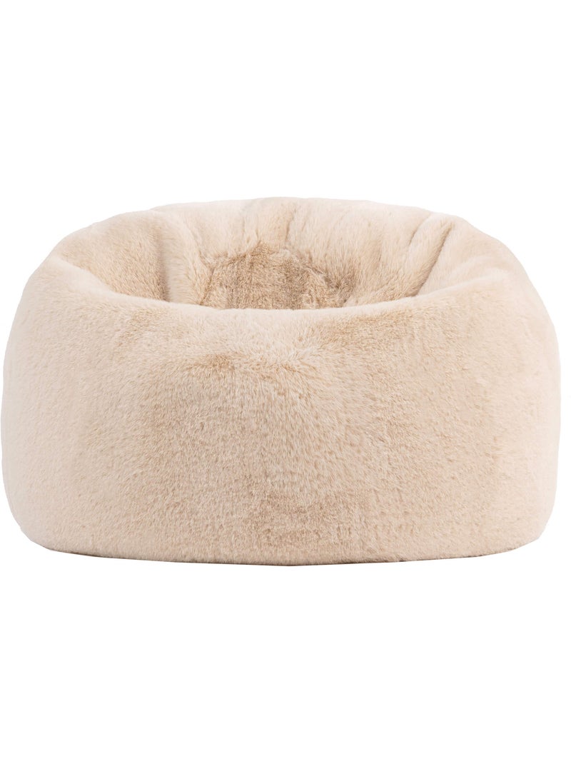Pouf classico per bambini in pelliccia sintetica - icon Beige - Kiabi