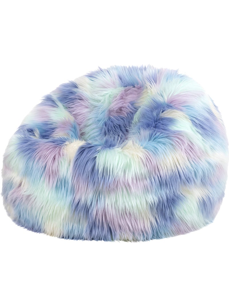 Pouf classico per bambini in pelliccia sintetica - icon Blu Rosa Bianco - Kiabi