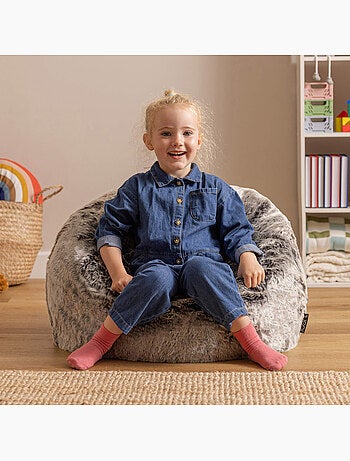 Pouf classico per bambini in pelliccia sintetica - icon