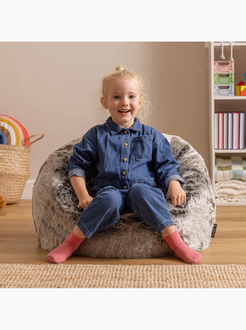 Pouf classico per bambini in pelliccia sintetica - icon Grigio chiaro - Kiabi