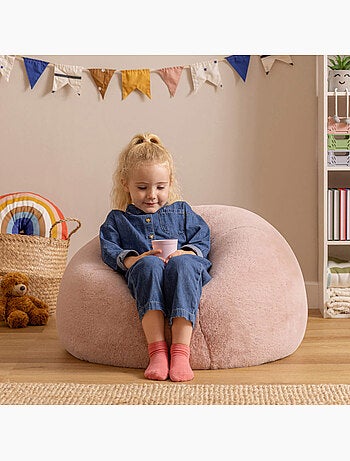 Pouf classico per bambini in pelliccia sintetica - icon