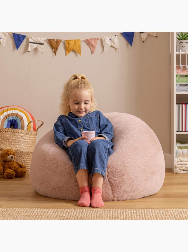 Pouf classico per bambini in pelliccia sintetica - icon Rosa chiaro - Kiabi