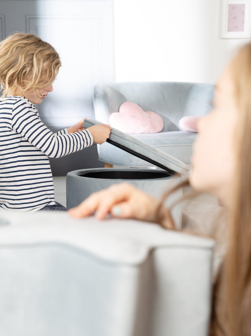 Pouf contenitore ovale in velluto – ROBA "Lil Sofa" Blu chiaro - Kiabi