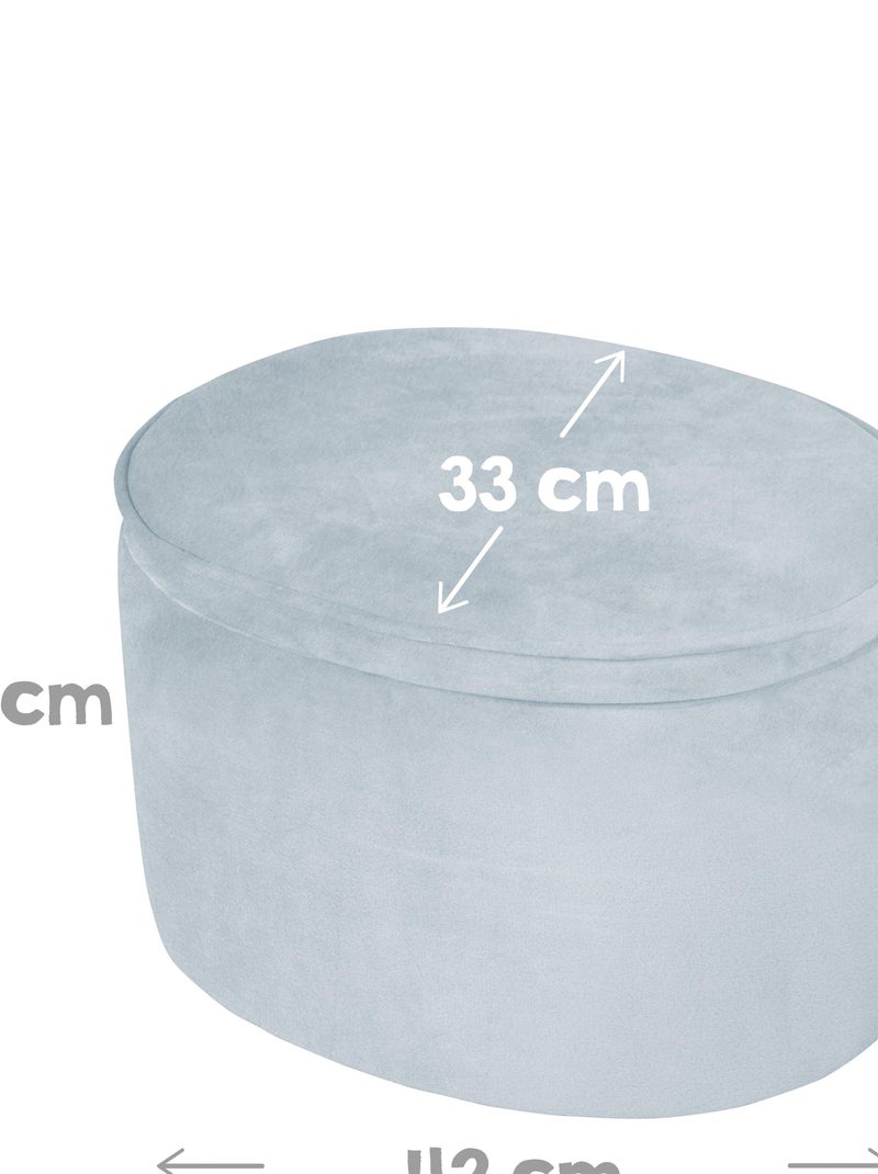 Pouf contenitore ovale in velluto – ROBA "Lil Sofa" Blu chiaro - Kiabi