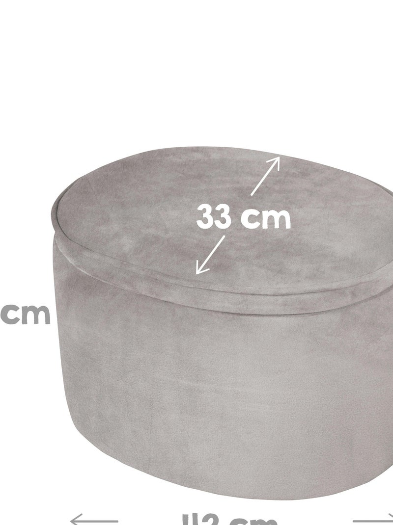 Pouf contenitore ovale in velluto – ROBA "Lil Sofa" Grigio - Kiabi