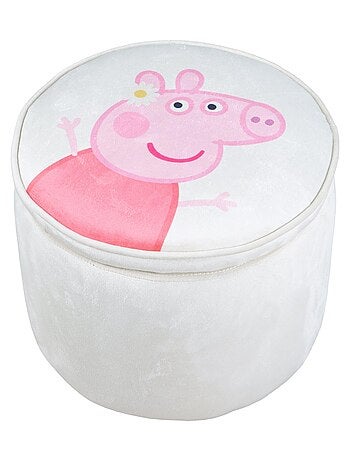 Pouf contenitore rotondo in velluto "Roba Peppa Pig