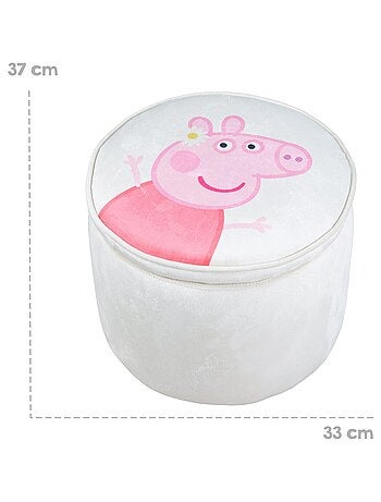 Pouf contenitore rotondo in velluto "Roba Peppa Pig