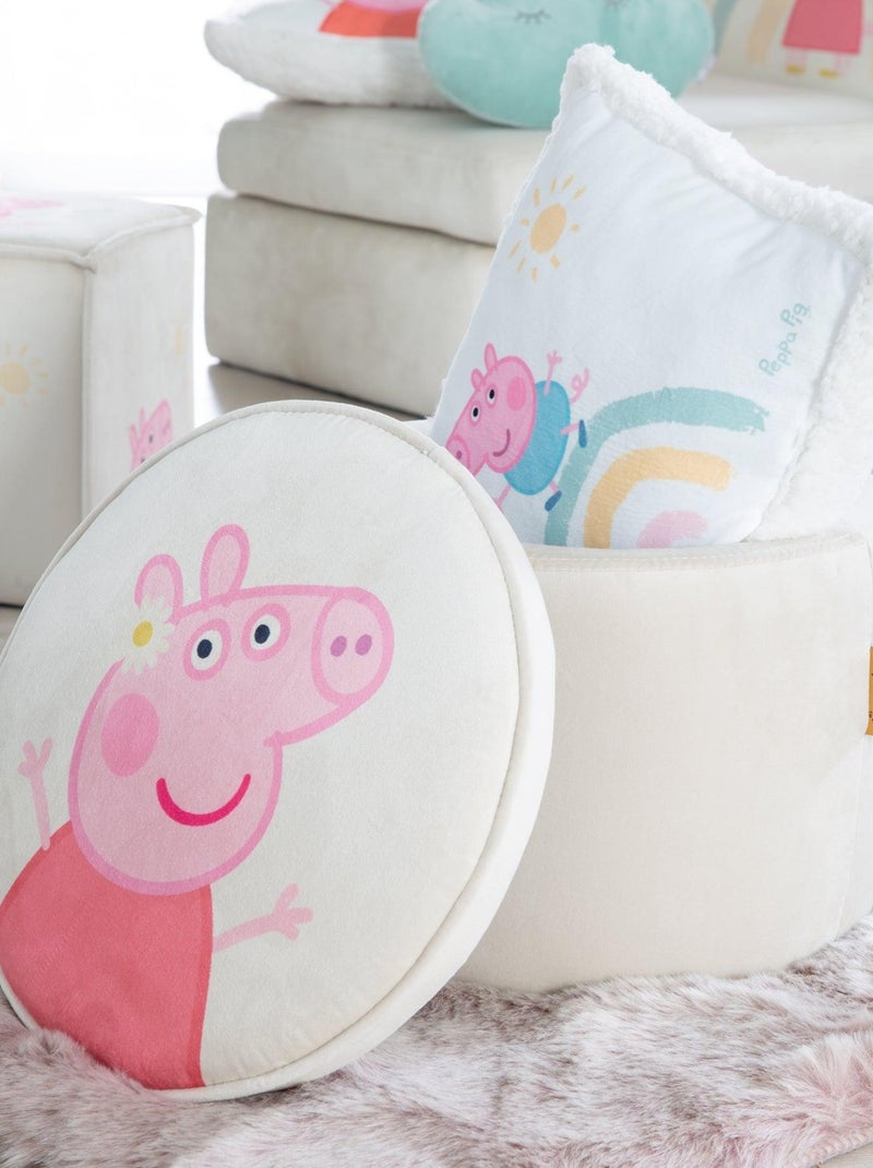 Pouf contenitore rotondo in velluto "Roba Peppa Pig" Beige - Kiabi