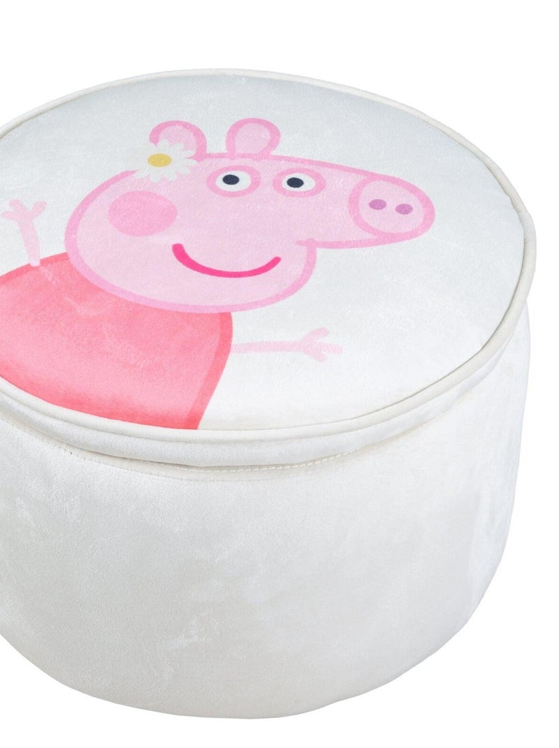 Pouf contenitore rotondo in velluto "Roba Peppa Pig" Beige - Kiabi