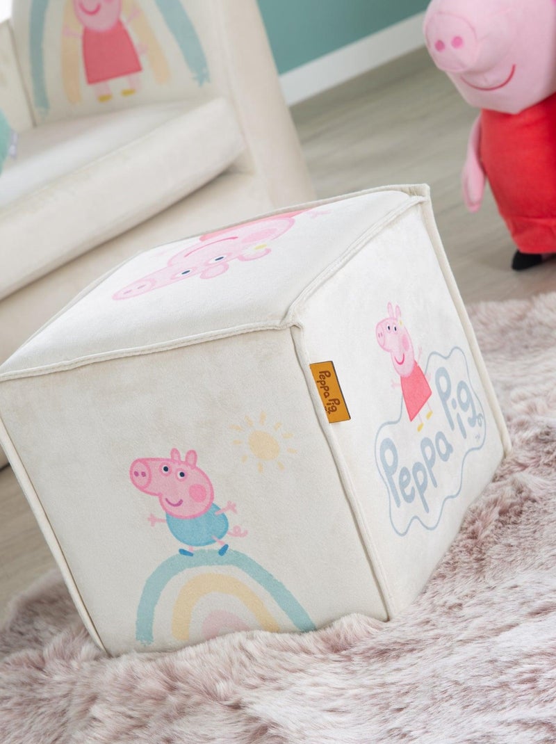 Pouf cubo in velluto morbido per bambini "Roba Peppa Pig" Beige - Kiabi