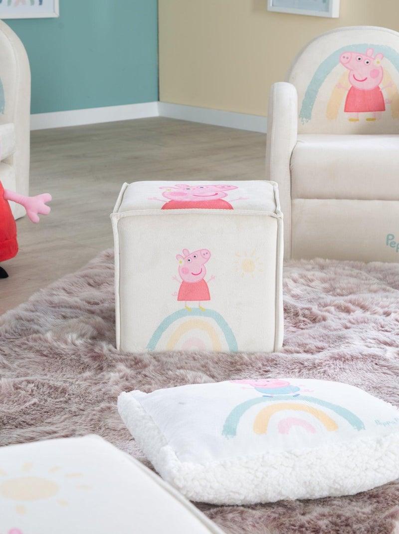 Pouf cubo in velluto morbido per bambini "Roba Peppa Pig" Beige - Kiabi