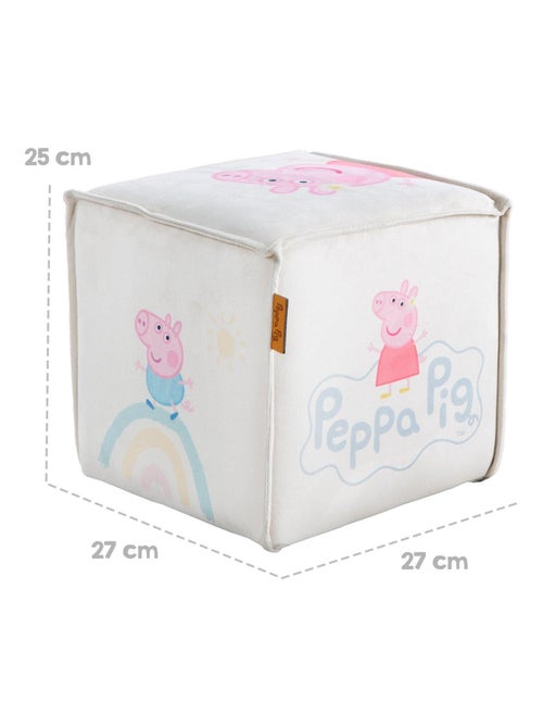 Pouf cubo in velluto morbido per bambini "Roba Peppa Pig" - Kiabi