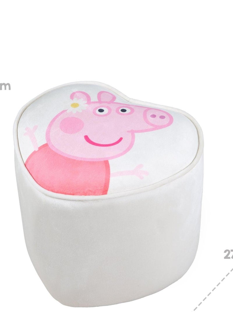 Pouf cuore in velluto morbido per bambini "Roba Peppa Pig" Beige - Kiabi