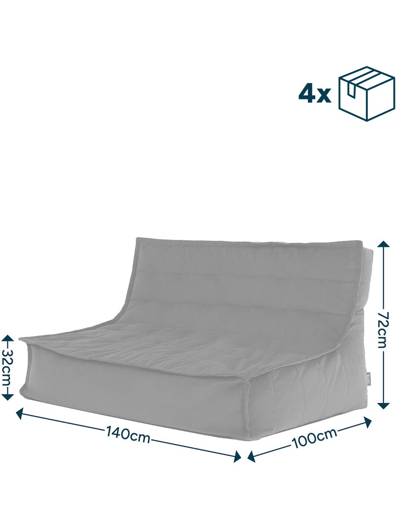 Pouf divano da pavimento kota in velluto opaco - icon Blu marino - Kiabi