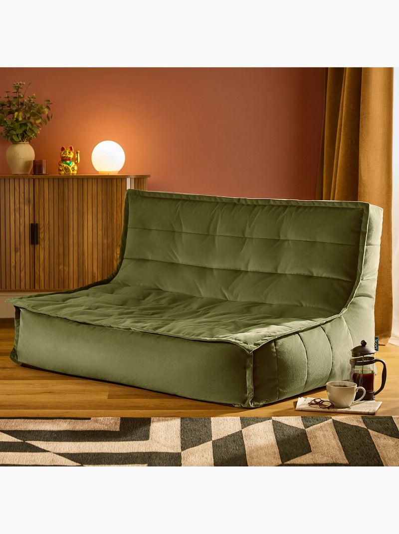Pouf divano da pavimento kota in velluto opaco - icon Verde oliva - Kiabi