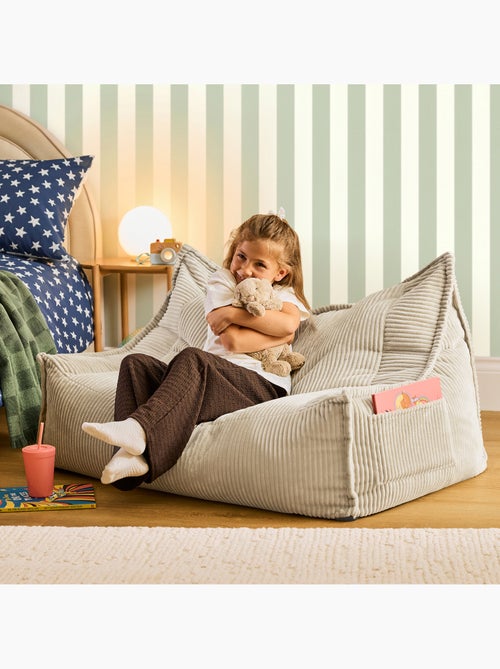Pouf divano per bambini a 2 posti in velluto a coste - icon - Kiabi