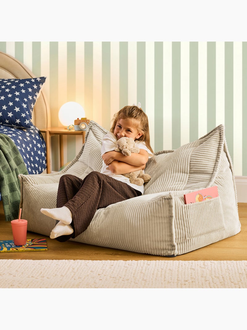 Pouf divano per bambini a 2 posti in velluto a coste - icon Beige - Kiabi